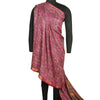 Sanskriti Vintage Sarees Pink Zari Border Pure Silk Printed Sari Craft Sustainable Fabric