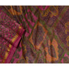 Sanskriti Vintage Sarees Pink Zari Border Pure Silk Printed Sari Craft Sustainable Fabric