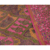 Sanskriti Vintage Sarees Pink Zari Border Pure Silk Printed Sari Craft Sustainable Fabric