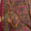 Sanskriti Vintage Sarees Pink Zari Border Pure Silk Printed Sari Craft Sustainable Fabric