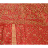 Sanskriti Vintage Sarees Red Woven Border Pure Silk Printed Sari Craft Sustainable Fabric