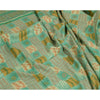 Sanskriti Vintage Sarees Indian Green 100% Pure Silk Printed Sari Craft Sustainable Fabric