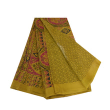 Load image into Gallery viewer, Sanskriti Vintage Sarees Green Printed/Bandhani Print Pure Silk Sari 5yd Fabric
