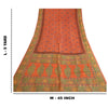 Sanskriti Vintage Sarees Orange Hand Block Printed Pure Silk Sari Craft Sustainable Fabric