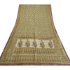 Sanskriti Vintage Sarees From india Green Printed Pure Silk Sari Craft Sustainable Fabric