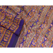 Load image into Gallery viewer, Sanskriti Vintage Sarees Purple  Quilting Felting Craft Fabric Pure Silk Sari
