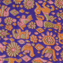 Load image into Gallery viewer, Sanskriti Vintage Sarees Purple  Quilting Felting Craft Fabric Pure Silk Sari
