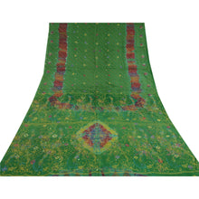 Load image into Gallery viewer, Sanskriti Vintage Sarees Green Pure Silk Bandhani Printed Woven Sari 5yd Fabric
