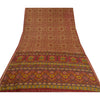 Sanskriti Vintage Sarees From India Red Printed Pure Silk Sari Soft Craft Sustainable Fabric