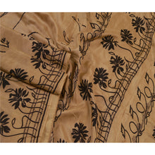 Load image into Gallery viewer, Sanskriti Vintage Sarees Pale-Cream 100% Pure Silk Printed Sari 5yd Craft Fabric
