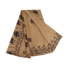 Load image into Gallery viewer, Sanskriti Vintage Sarees Pale-Cream 100% Pure Silk Printed Sari 5yd Craft Fabric
