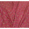 Sanskriti Vintage Sarees Pink/Green Pure Silk Printed Sari Floral Craft Sustainable Fabric