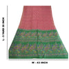 Sanskriti Vintage Sarees Pink/Green Pure Silk Printed Sari Floral Craft Sustainable Fabric