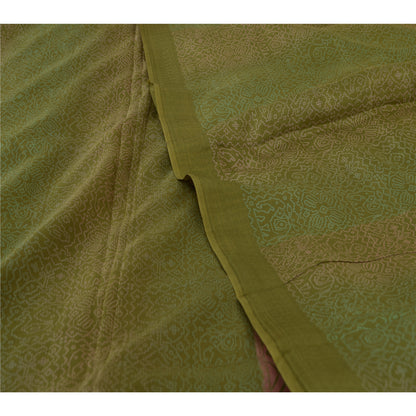 Сари Sanskriti Vintage Green 100% чистый шелк с принтом сари 5 ярдов мягкая ткань для рукоделия из экологически чистой ткани