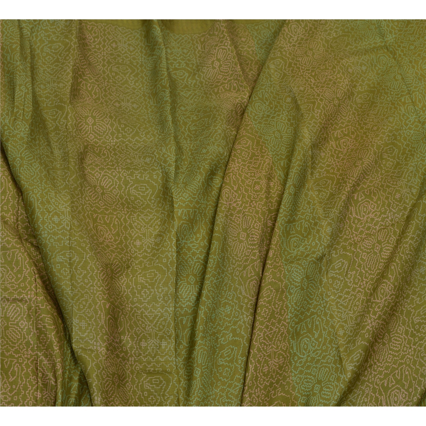 Сари Sanskriti Vintage Green 100% чистый шелк с принтом сари 5 ярдов мягкая ткань для рукоделия из экологически чистой ткани