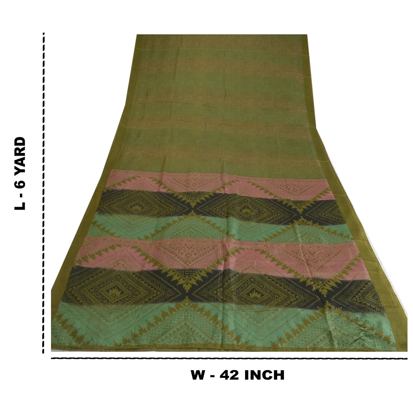 Сари Sanskriti Vintage Green 100% чистый шелк с принтом сари 5 ярдов мягкая ткань для рукоделия из экологически чистой ткани