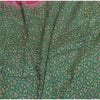 Sanskriti Vintage Sarees Green/Pink Pure Silk Printed Sari Soft 5yd Craft Sustainable Fabric