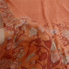 Sanskriti Vintage Sarees Orange Printed 100% Pure Silk Sari Floral Craft Sustainable Fabric