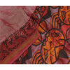 Sanskriti Vintage Sarees Red TieDye Printed Pure Silk Sari Soft 5yd Craft Sustainable Fabric