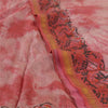 Sanskriti Vintage Sarees Red TieDye Printed Pure Silk Sari Soft 5yd Craft Sustainable Fabric