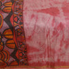 Sanskriti Vintage Sarees Red TieDye Printed Pure Silk Sari Soft 5yd Craft Sustainable Fabric