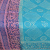 Sanskriti Vintage Sarees Blue/Pink Printed Pure Silk Sari Soft 5yd Craft Sustainable Fabric