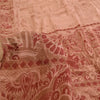 Sanskriti Vintage Sarees Peach/Red Printed 100% Pure Silk Sari 5yd Craft Sustainable Fabric