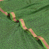 Сари Sanskriti Vintage Green Zari Border Printed Pure Silk Sari Craft Sustainable Fabric
