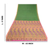 Сари Sanskriti Vintage Green Zari Border Printed Pure Silk Sari Craft Sustainable Fabric