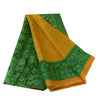 Sanskriti Vintage Sarees Yellow/Green Warli Art Printed Pure Silk Sari Sustainable Fabric