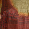 Sanskriti Vintage Sarees Shades of Cream/Red Pure Silk Printed Sari Craft Sustainable Fabric