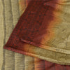 Sanskriti Vintage Sarees Shades of Cream/Red Pure Silk Printed Sari Craft Sustainable Fabric