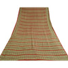 Sanskriti Vintage Sarees Indian Green/Red Pure Silk Printed Sari Craft Sustainable Fabric