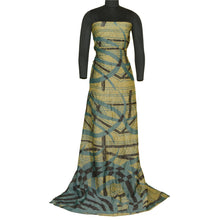 Load image into Gallery viewer, Sanskriti Vintage Sarees Green 100% Pure Silk Abstract Printed Sari Craft Fabric
