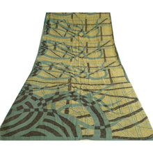 Load image into Gallery viewer, Sanskriti Vintage Sarees Green 100% Pure Silk Abstract Printed Sari Craft Fabric
