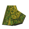 Sanskriti Vintage Sarees Indian Yellow/Green Pure Silk Printed Sari Craft Sustainable Fabric