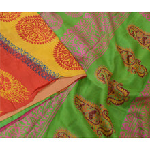 Load image into Gallery viewer, Sanskriti Vintage Sarees 5yd Pure Silk Quilting Felting Craft Fabric Print Sari
