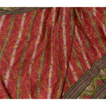 Load image into Gallery viewer, Sanskriti Vintage Sarees Red 100% Pure Silk Printed Sari Floral 5yd Craft Fabric
