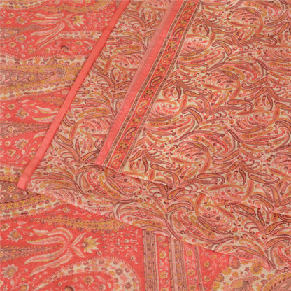 Sanskriti Vintage Sarees Blush-Pink Artificial Silk Printed Sari Craft Sustainable Fabric