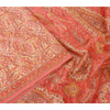Sanskriti Vintage Sarees Blush-Pink Artificial Silk Printed Sari Craft Sustainable Fabric