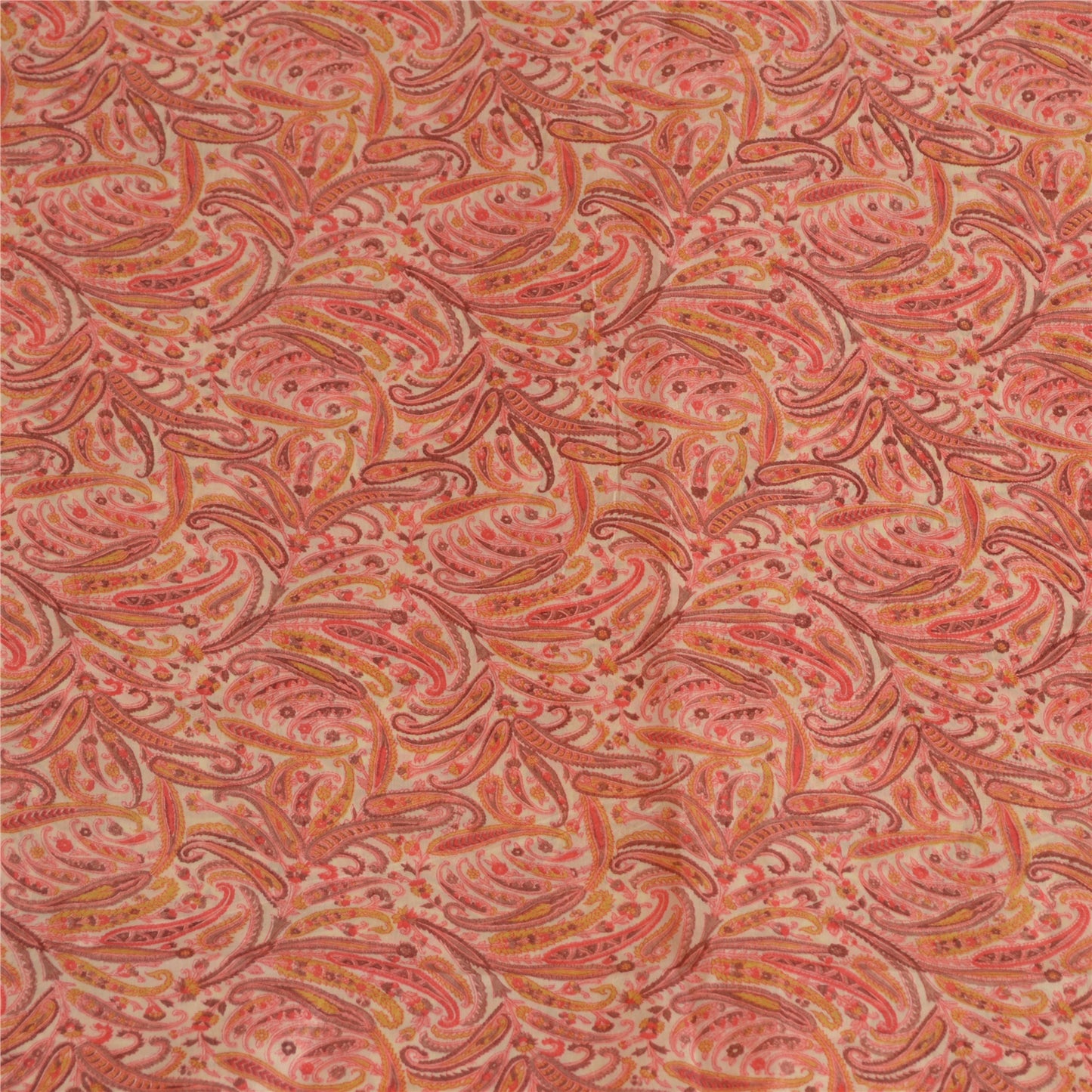 Sanskriti Vintage Sarees Blush-Pink Artificial Silk Printed Sari Craft Sustainable Fabric