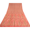 Sanskriti Vintage Sarees Blush-Pink Artificial Silk Printed Sari Craft Sustainable Fabric