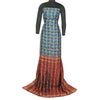 Sanskriti Vintage Sarees Blue/Red Pure Silk Printed Woven Sari Soft Craft Sustainable Fabric