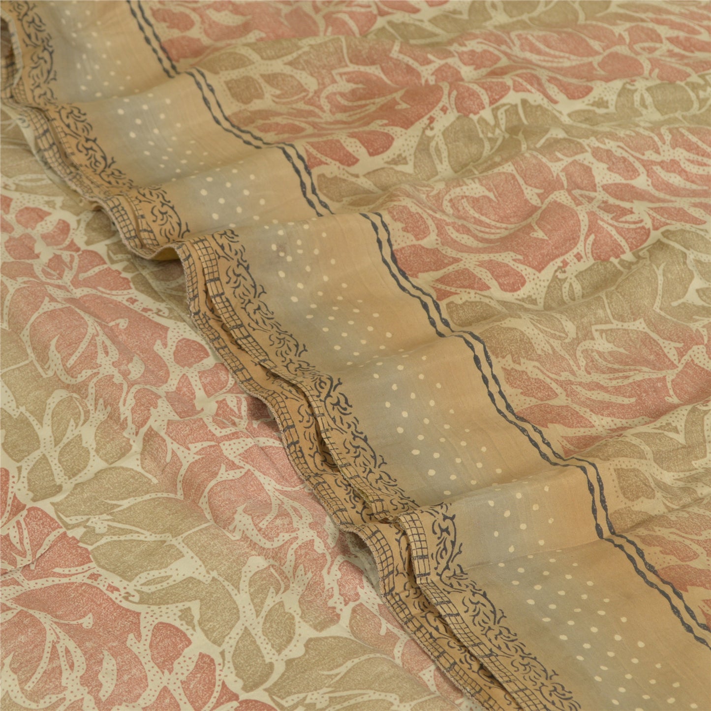 Sanskriti Vintage Sarees From India Multi Pure Silk Printed Sari Craft Sustainable Fabric