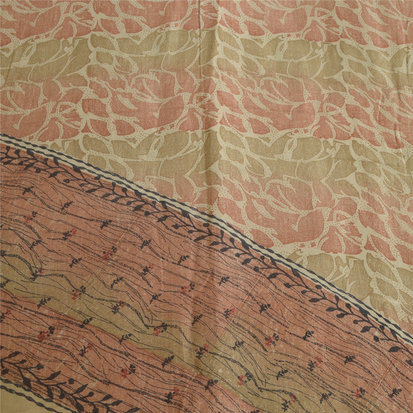 Sanskriti Vintage Sarees From India Multi Pure Silk Printed Sari Craft Sustainable Fabric
