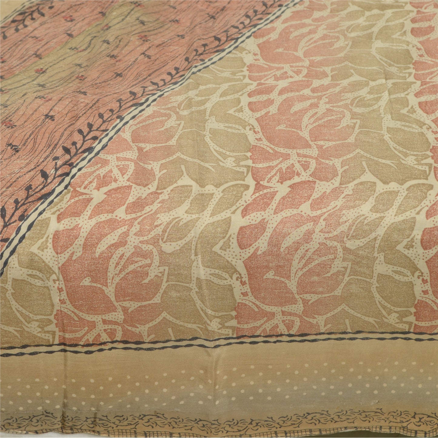 Sanskriti Vintage Sarees From India Multi Pure Silk Printed Sari Craft Sustainable Fabric