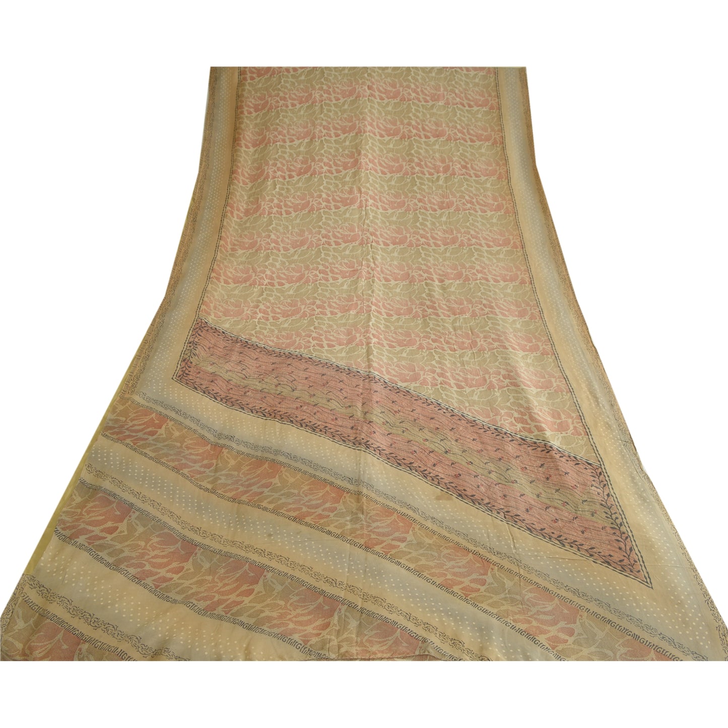 Sanskriti Vintage Sarees From India Multi Pure Silk Printed Sari Craft Sustainable Fabric