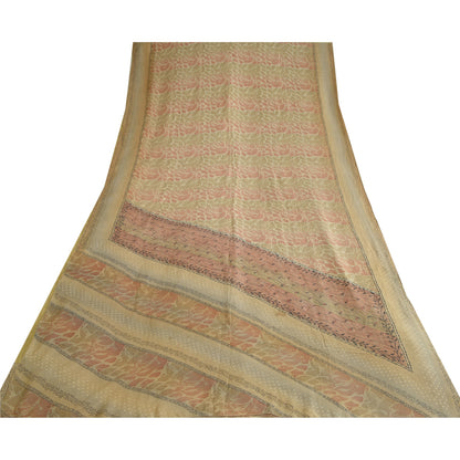 Sanskriti Vintage Sarees From India Multi Pure Silk Printed Sari Craft Sustainable Fabric
