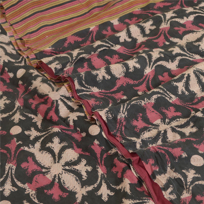 Sanskriti Vintage Sarees Pure Silk Printed Sari Quilting Felting Craft Sustainable Fabric