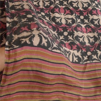 Sanskriti Vintage Sarees Pure Silk Printed Sari Quilting Felting Craft Sustainable Fabric